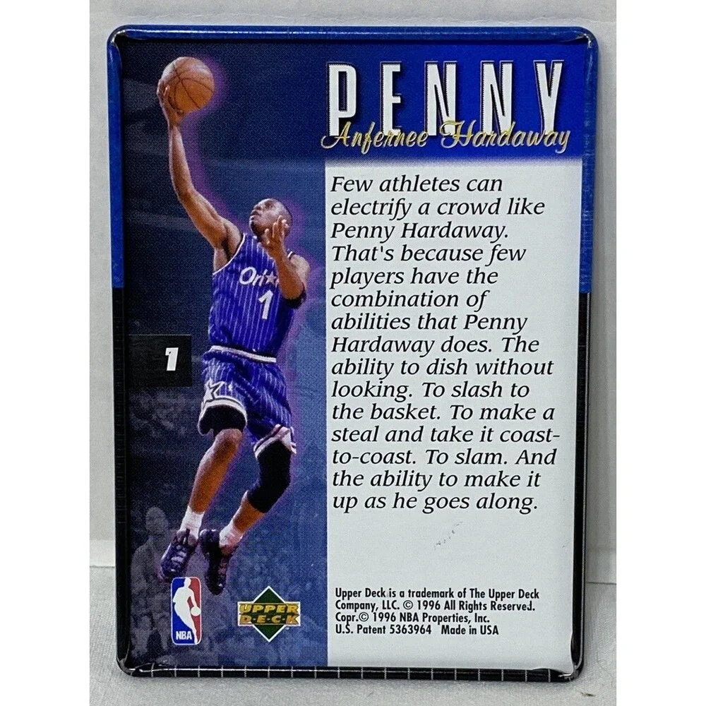 Upper Deck Penny Anfernee Hardaway 1996 4 All Metal Cards In Tin